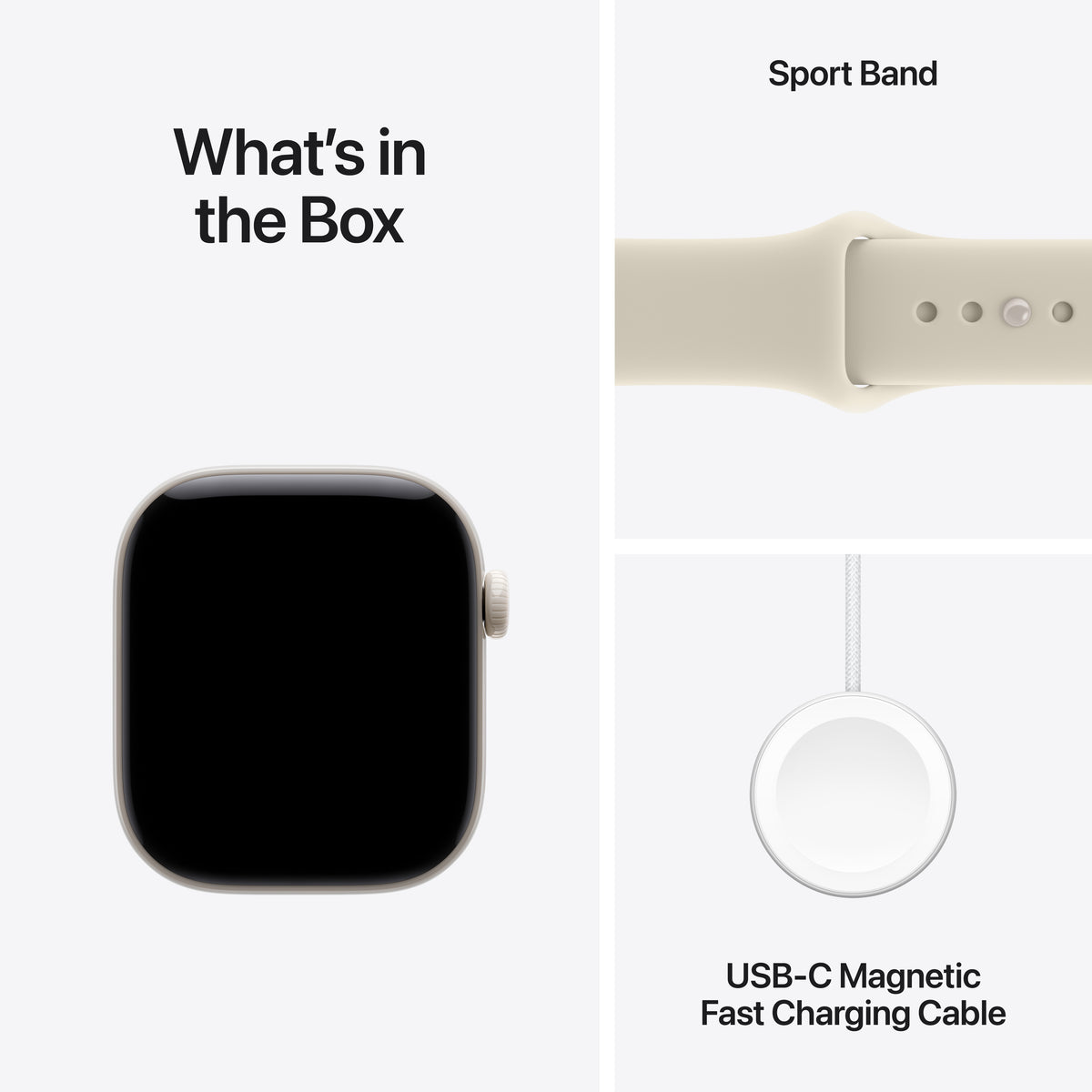 Apple Watch Series 12 GPS + Cellular, Boîtier en céramique blanc nacré de 42 mm, Bracelet Sport sable - S/M