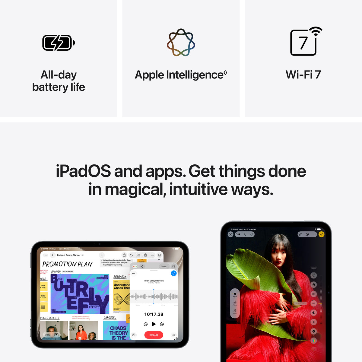 iPad mini Wi-Fi 256 Go - Verre nano-texturé - Lumière stellaire (A20 Pro)