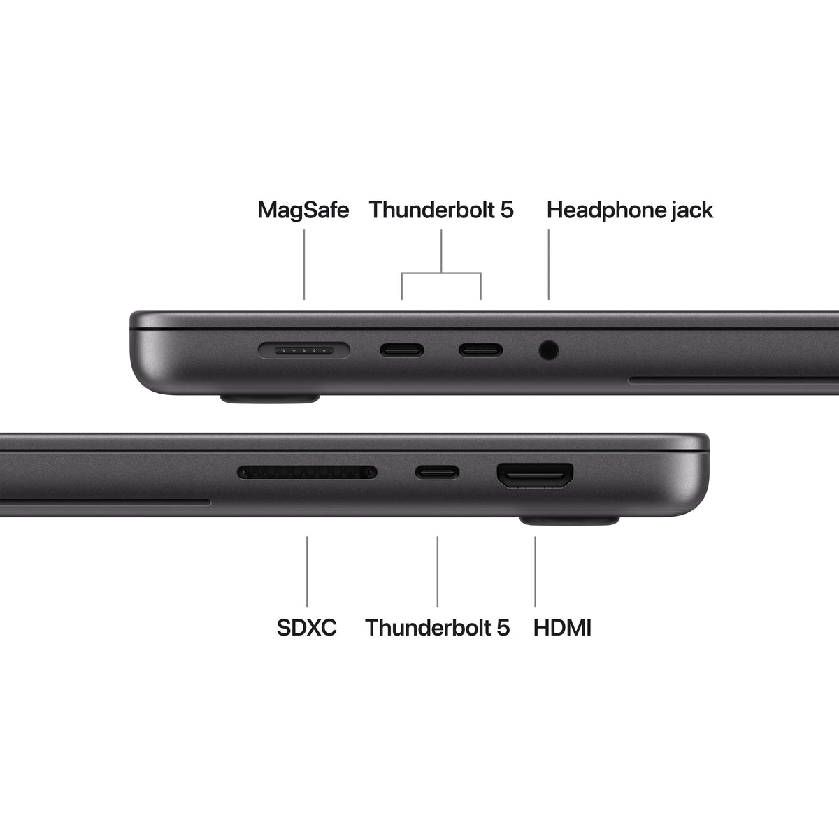 16‑inch MacBook Pro met PROLED XDR-display: Apple M5 Max-chip met 18‑Core CPU en 40‑Core GPU, 48 GB, 2 TB SSD - Spacezwart (Qwerty NL)