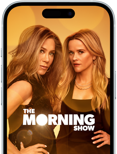 iPhone 15 met daarop de serie ‘The Morning Show’ in Apple TV+