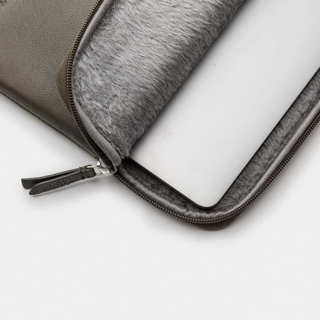 Trunk Housse en cuir pour MacBook 13 pouces - Vert kaki