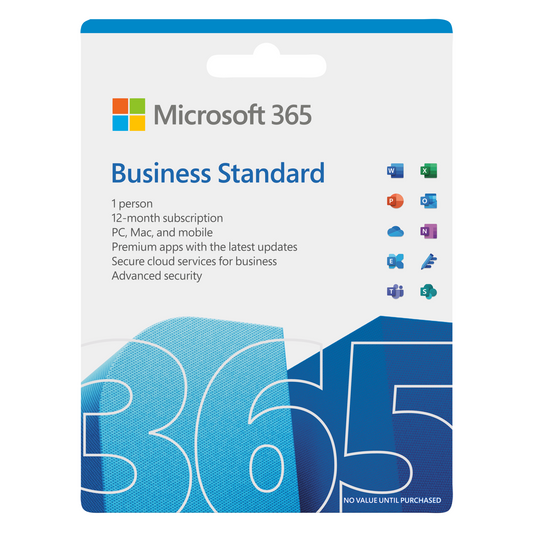Microsoft 365 Business Standard - Abonnementslicentie (1 jaar) - 1 gebruiker (max. 5 apparaten) - Alle talen (Eurozone) - ESD