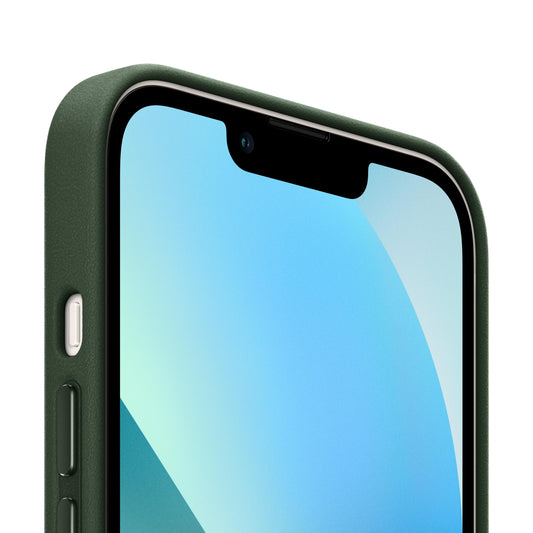 Coque en cuir avec MagSafe pour iPhone 13 - Vert séquoia