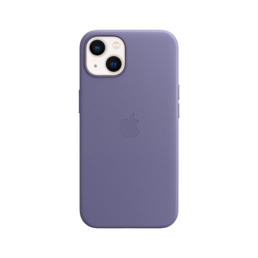 Leren hoesje met MagSafe voor iPhone 13 - Blauweregen