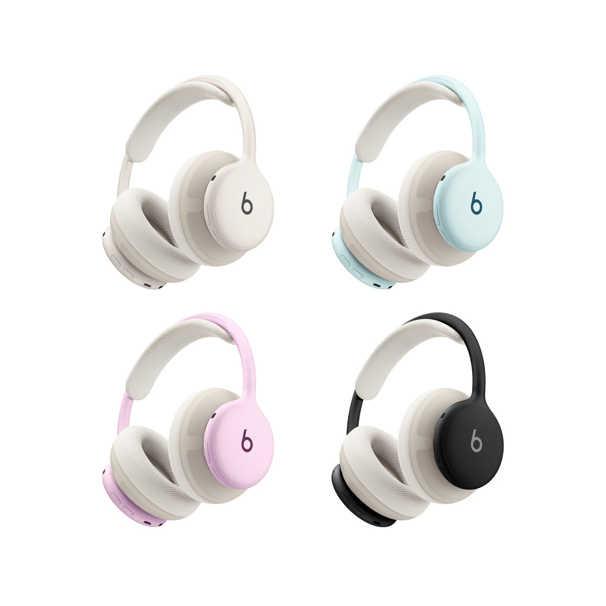 Kussenset voor Beats 360 – Wolkenwitte kussens van hoogwaardig gebreid textiel voor oorschelpen en hoofdband