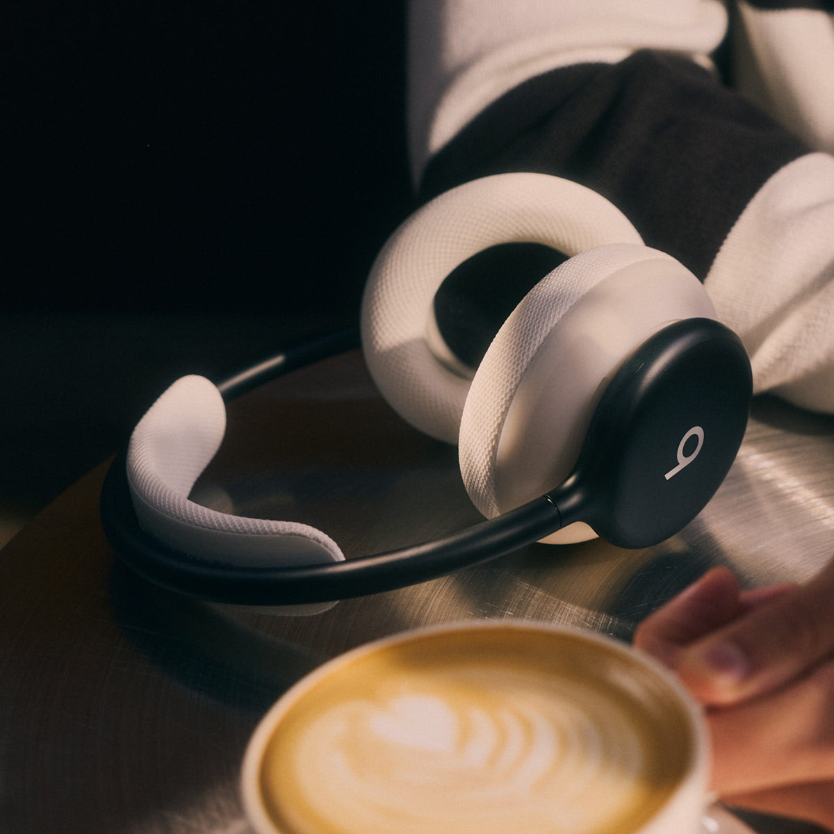 Kussenset voor Beats 360 – Wolkenwitte kussens van hoogwaardig gebreid textiel voor oorschelpen en hoofdband