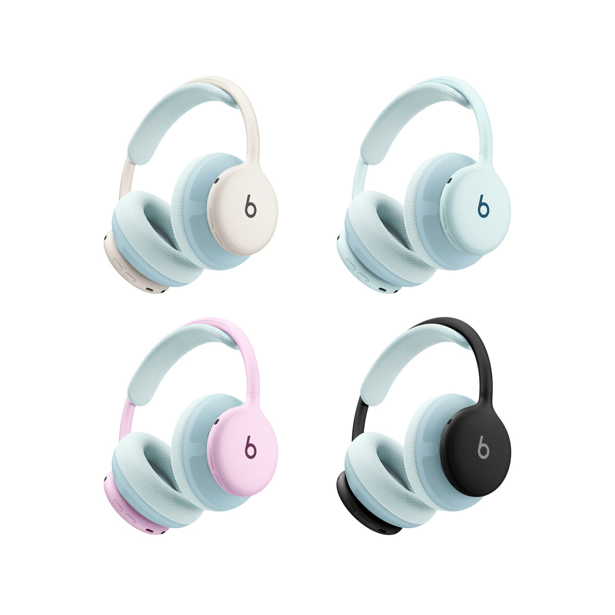 Kussenset voor Beats 360 – Zachtblauwe kussens van hoogwaardig gebreid textiel voor oorschelpen en hoofdband