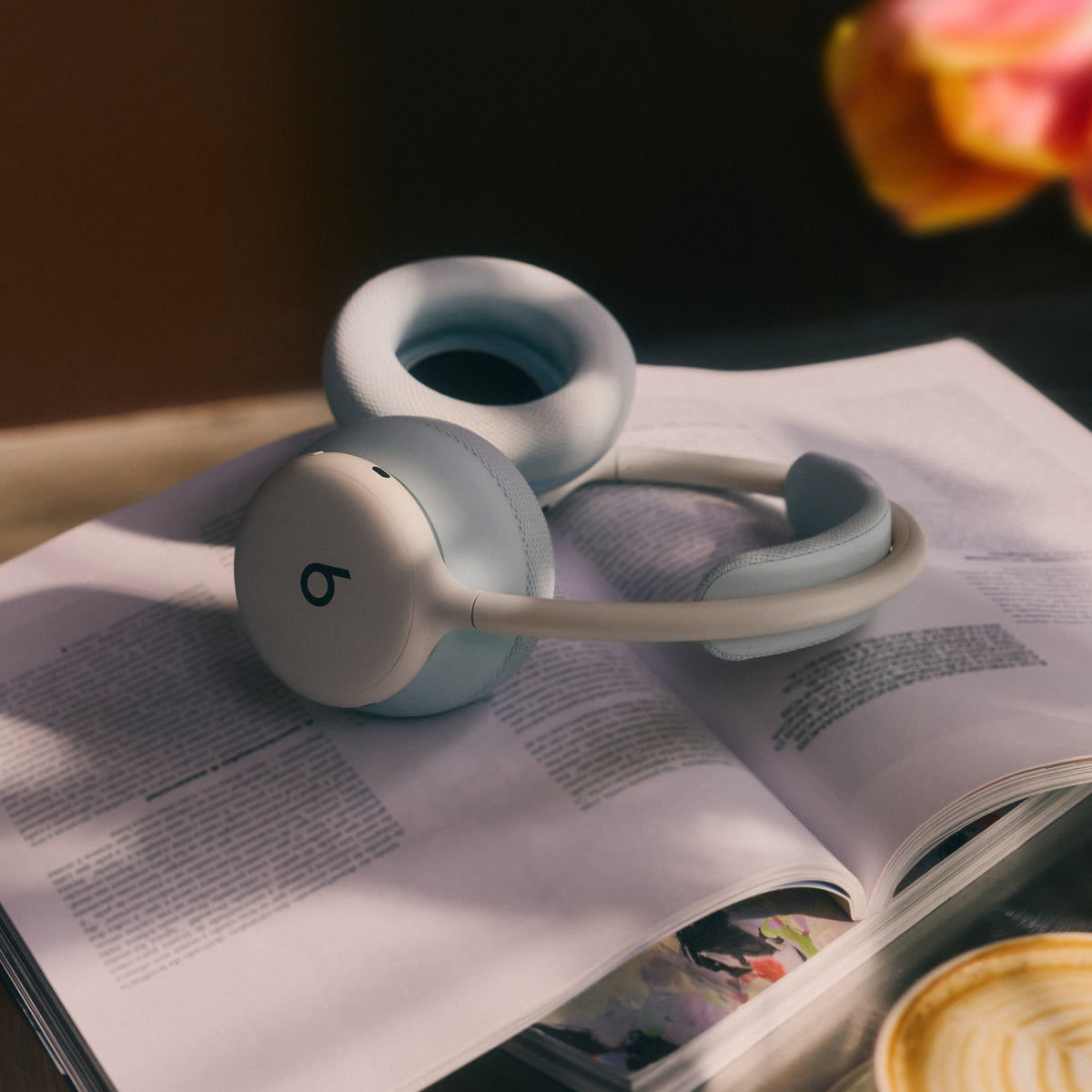 Kussenset voor Beats 360 – Zachtblauwe kussens van hoogwaardig gebreid textiel voor oorschelpen en hoofdband