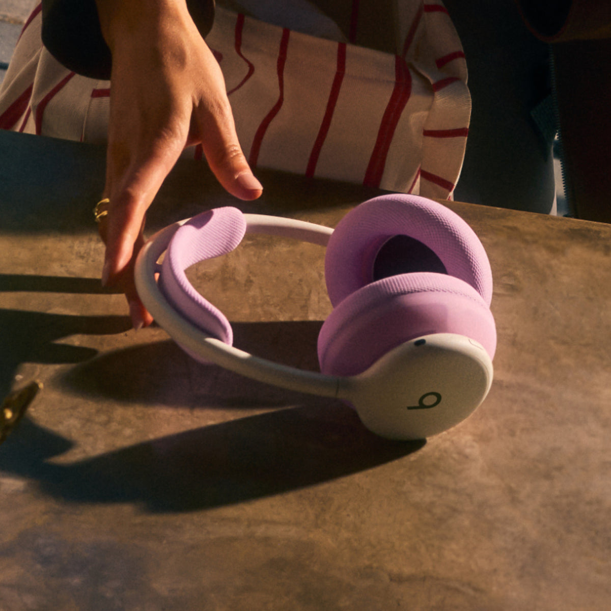 Kussenset voor Beats 360 – Roze kussens van hoogwaardig gebreid textiel voor oorschelpen en hoofdband