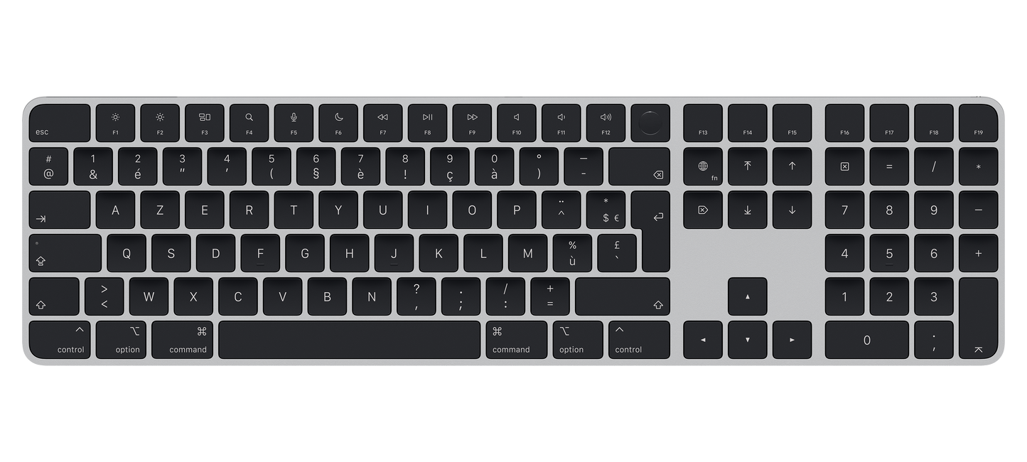 Magic Keyboard met Touch ID en numeriek toetsenblok voor Mac-modellen met Apple silicon - Frans - Zwarte toetsen