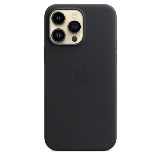Coque en cuir avec MagSafe pour iPhone 14 Pro Max - Encre violette
