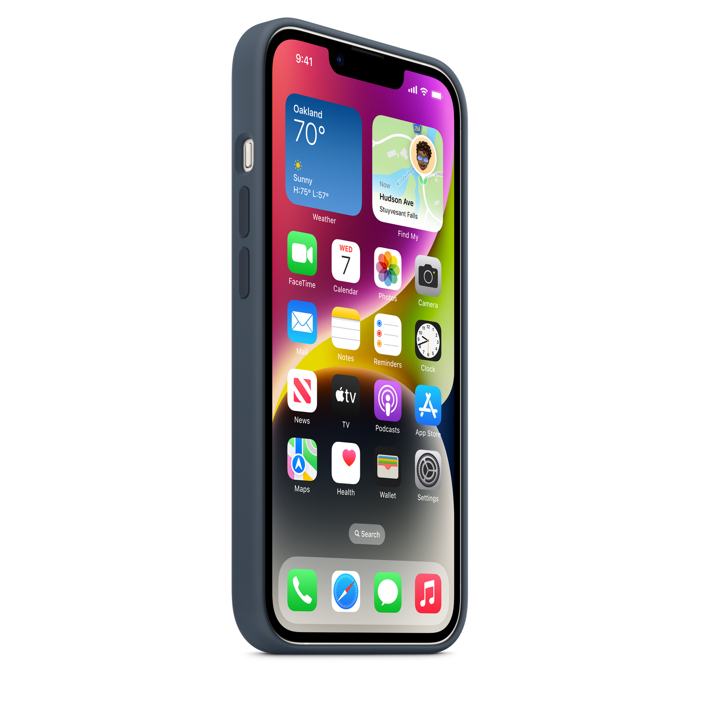Siliconenhoesje met MagSafe voor iPhone 14 - Stormblauw