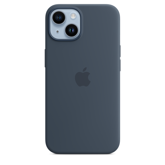 Siliconenhoesje met MagSafe voor iPhone 14 - Stormblauw