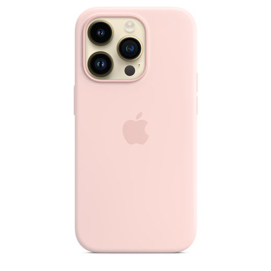 Coque en silicone avec MagSafe pour iPhone 14 Pro - Rose craie