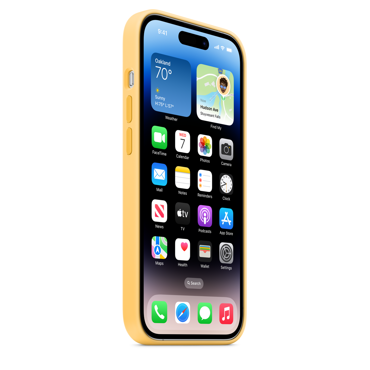 Coque en silicone avec MagSafe pour iPhone 14 Pro - Soleil pâle