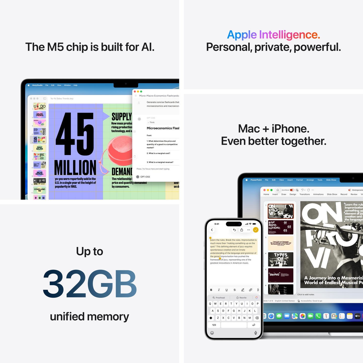 MacBook Air 13 pouces: Puce Apple M5 avec CPU 10 cœurs et GPU 10 cœurs, 16 Go, 1 To SSD - Minuit (Azerty FR)