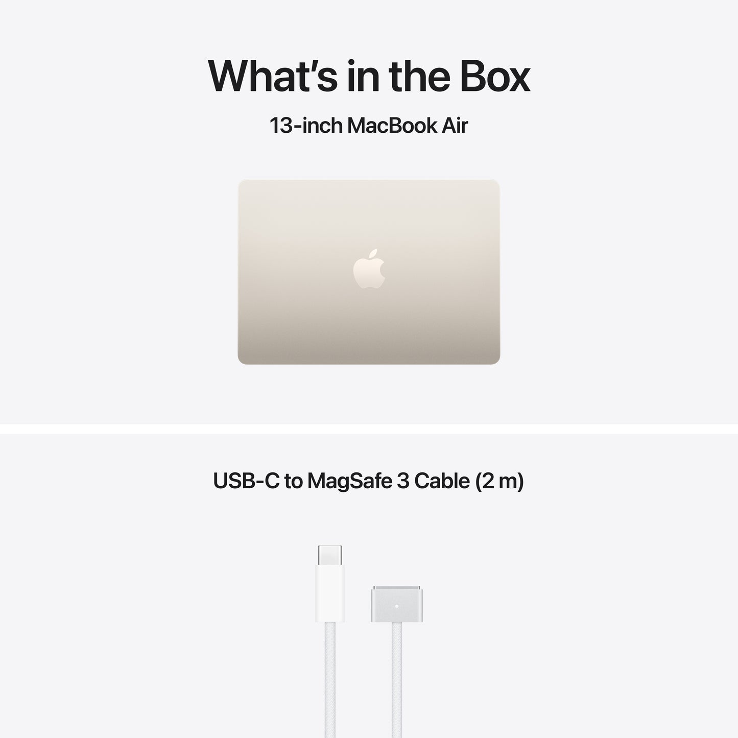 MacBook Air 13 pouces: Puce Apple M5 avec CPU 10 cœurs et GPU 10 cœurs, 24 Go, 1 To SSD - Lumière stellaire (Azerty FR)