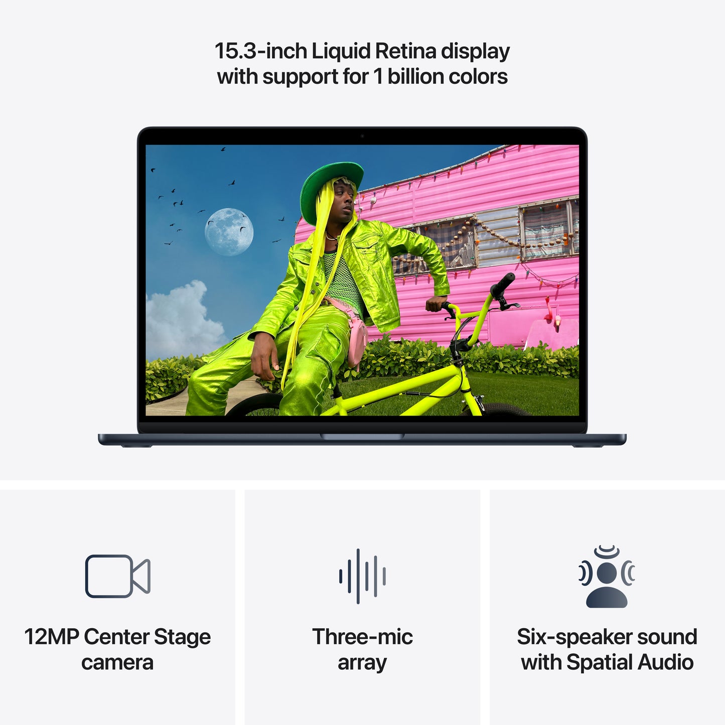 15-inch MacBook Air: Apple M5-chip met 10‑Core CPU en 10‑Core GPU, 16 GB, 1 TB SSD - Middernacht (Qwerty NL)