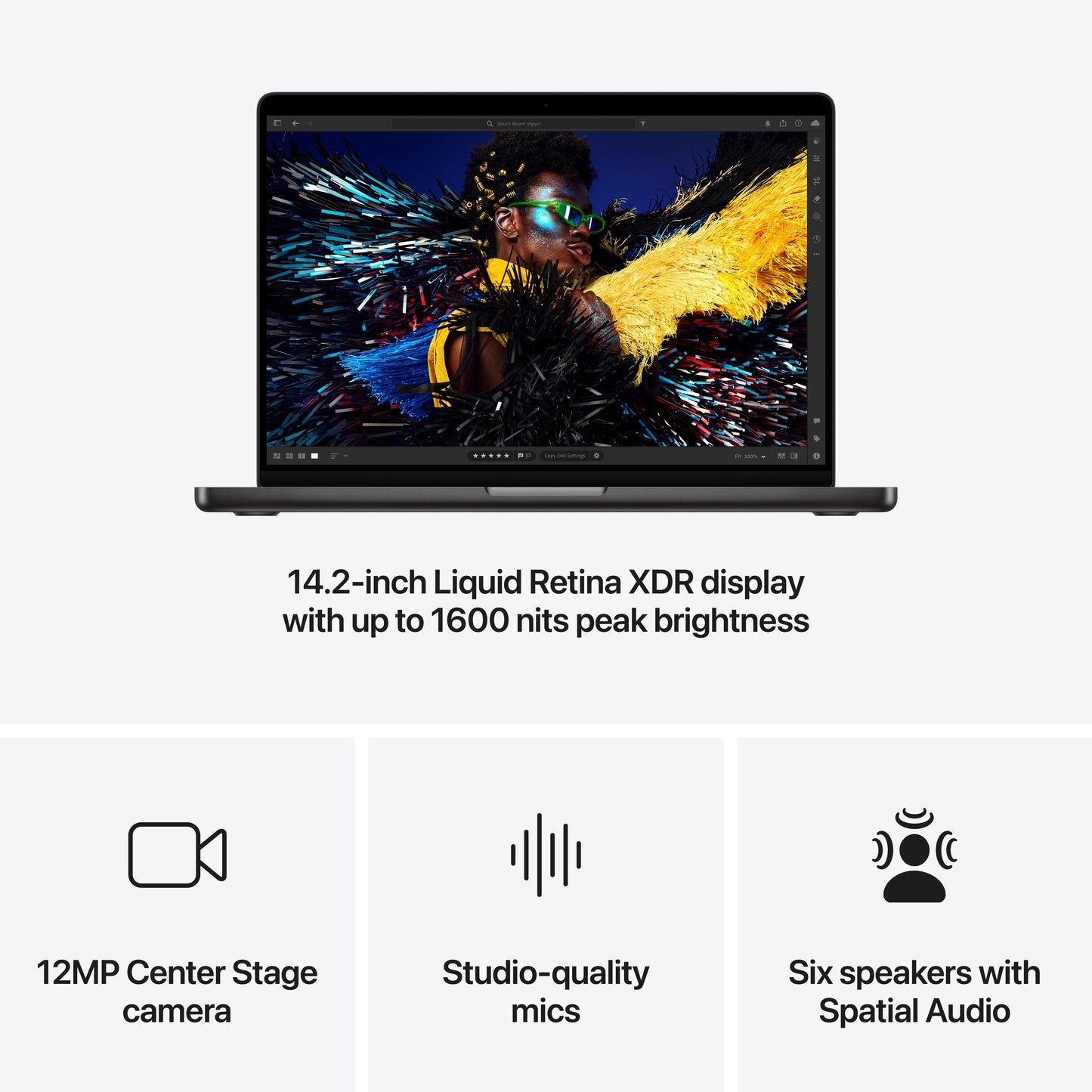 14-inch MacBook Pro: Apple M4 Max-chip met 14‑core CPU en 32‑core GPU, 36 GB, 1 TB - Spacezwart (Azerty FR)