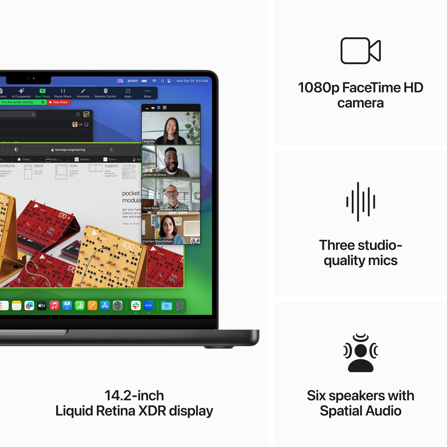 MacBook Pro 14 pouces: Puce Apple M3 Max avec CPU 14 cœurs et GPU 30 cœurs, 36 Go, 1 To - Noir sidéral (Azerty FR)