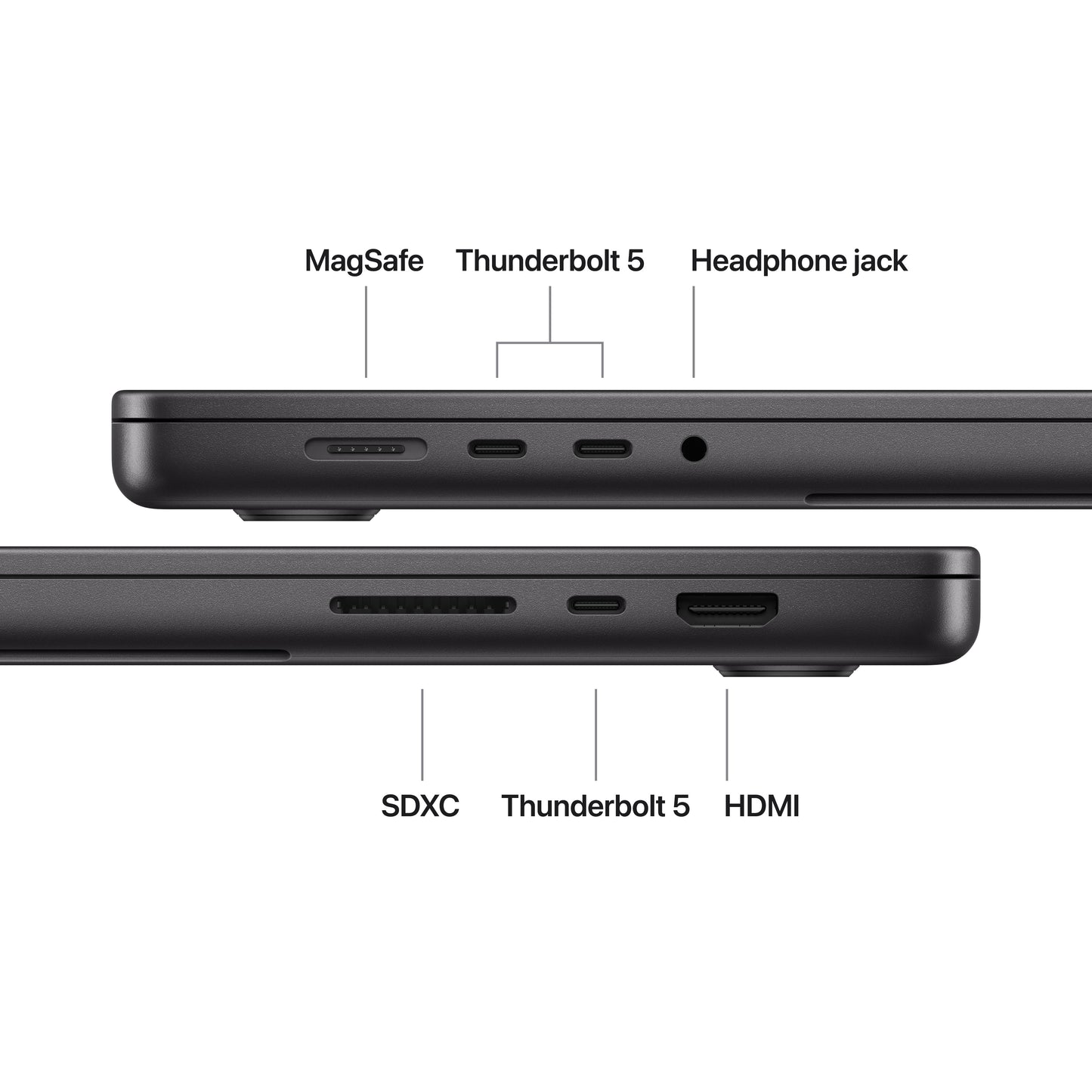 16-inch MacBook Pro: Apple M5 Pro-chip met 18‑Core CPU en 20‑Core GPU, 24 GB, 1 TB SSD - Spacezwart (Azerty FR)