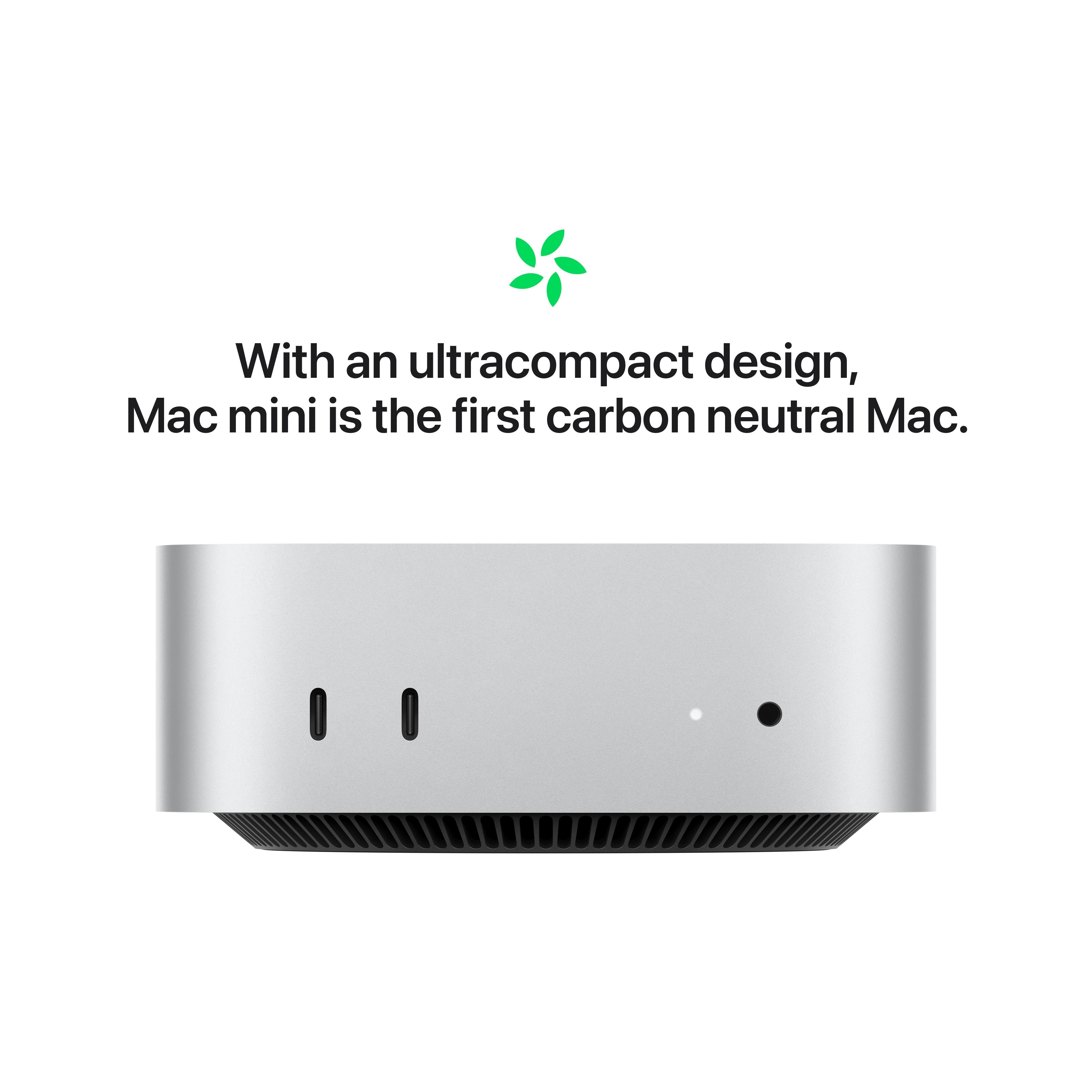 Mac mini: Apple M4 Pro-chip met 12‑core CPU en 16‑core GPU, 24 GB