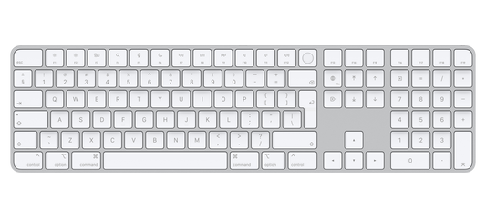 Magic Keyboard met Touch ID en numeriek toetsenblok voor Mac-modellen met Apple silicon - Frans - Witte toetsen