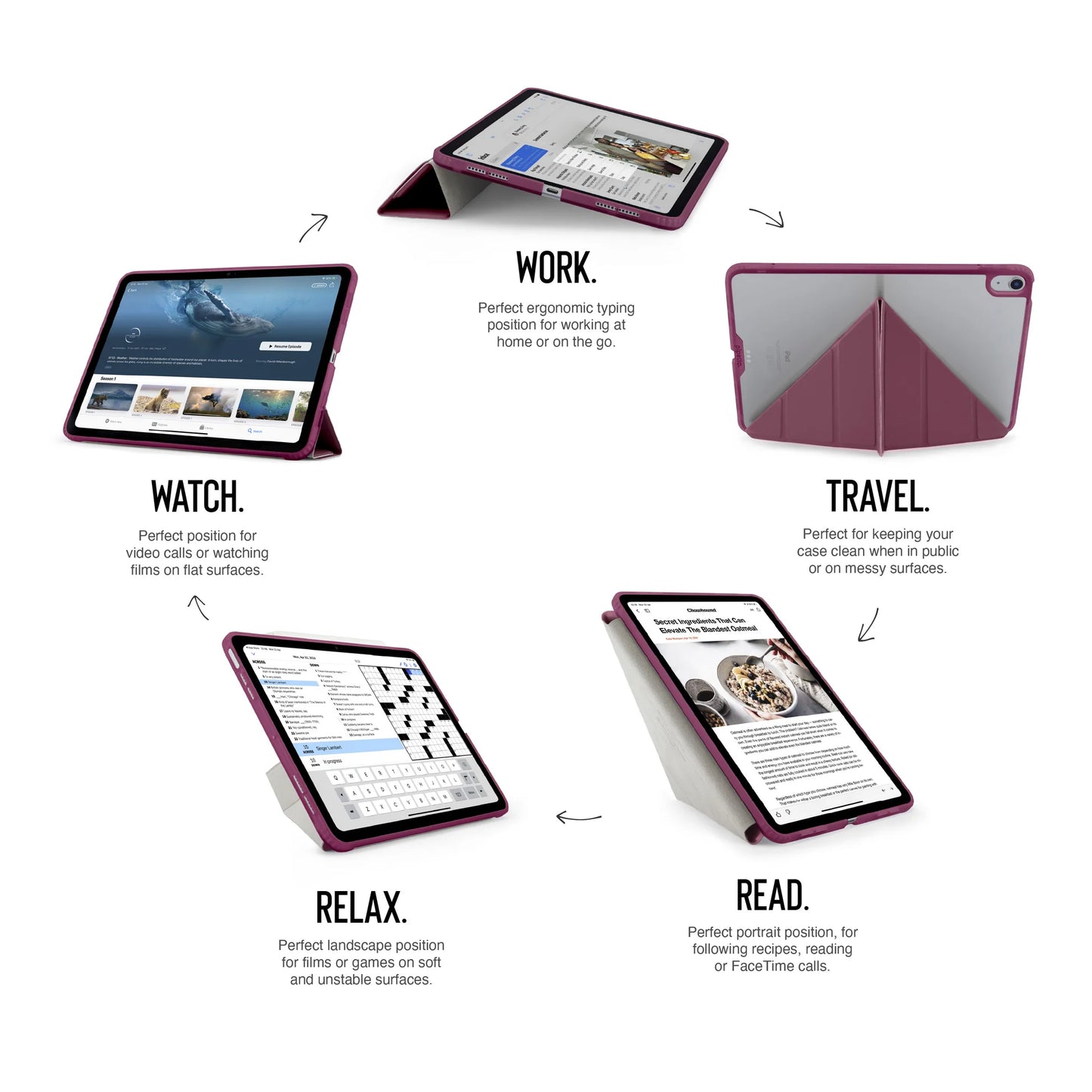 Origami Case pour iPad (10e gén./A16) - Bordeaux