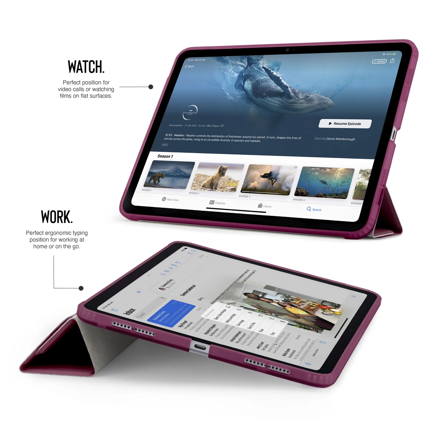 Origami Case pour iPad (10e gén./A16) - Bordeaux