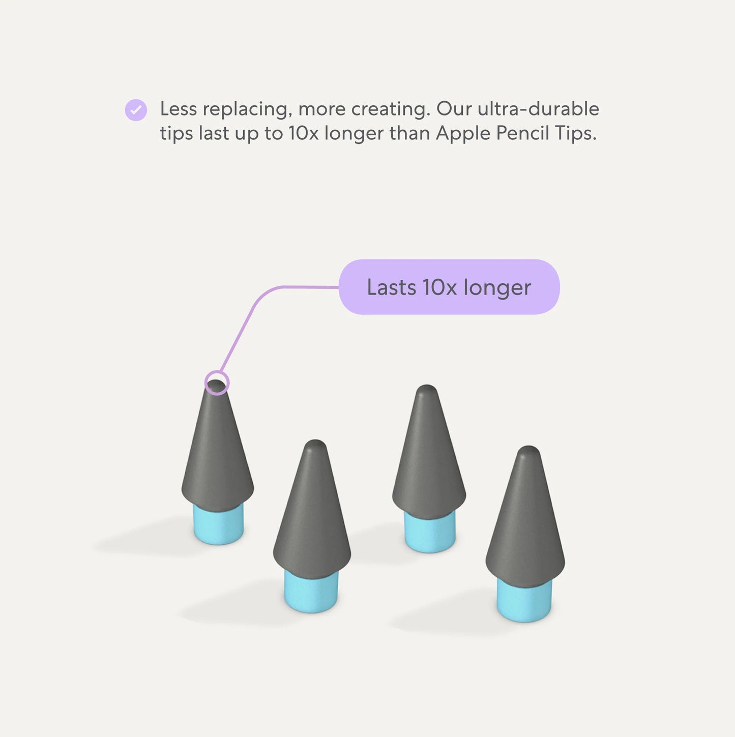 Paperlike Pointes pour Apple Pencil - Lot de 4 - Gris