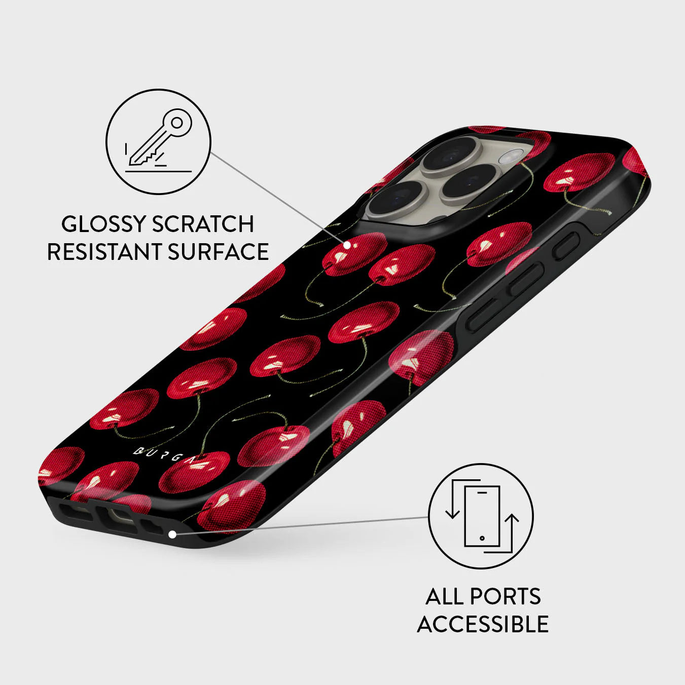 Burga Tough Case met MagSafe voor iPhone 16 Pro Max - Cherrybomb