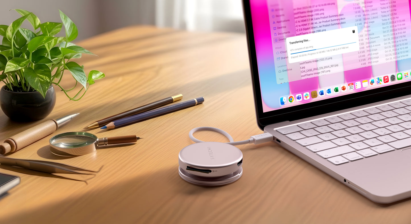 Satechi OntheGo 5-in-1 Multiport Adapter - Rose poudré