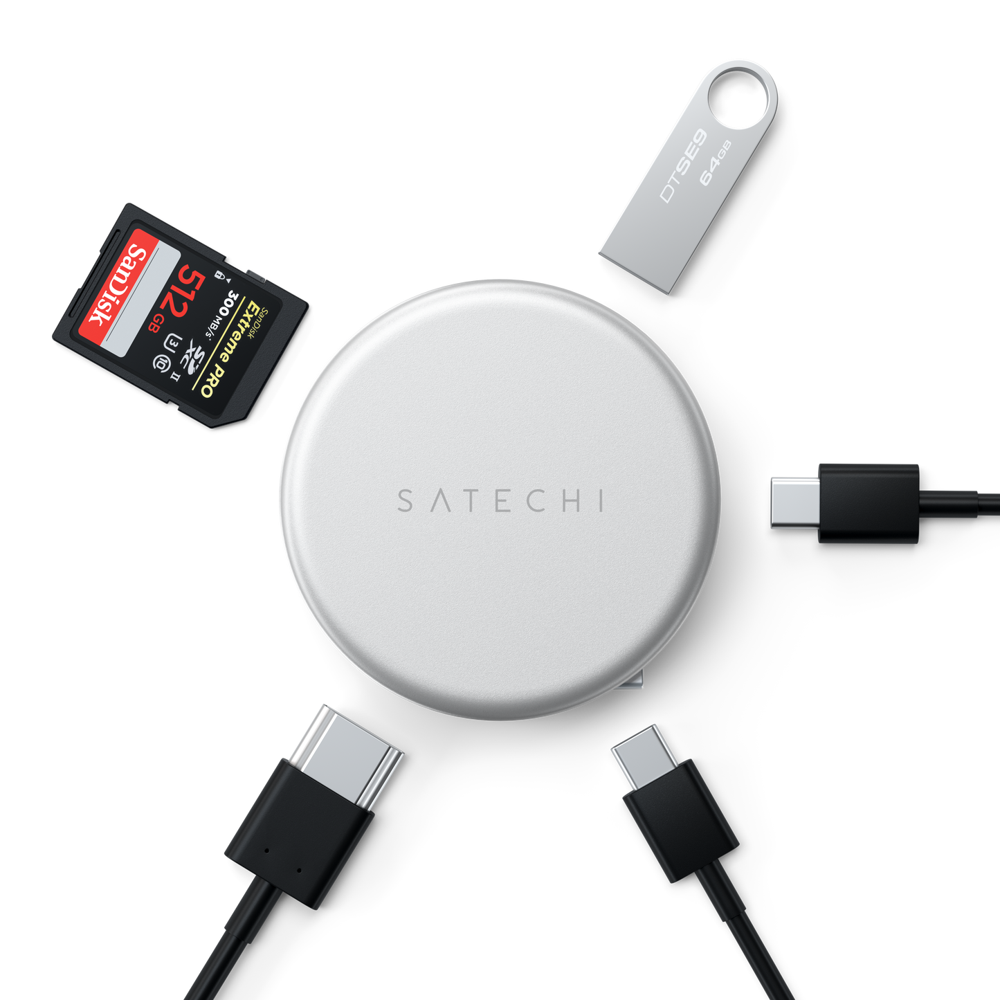 Satechi OntheGo 5-in-1 Multiport Adapter - Zilver