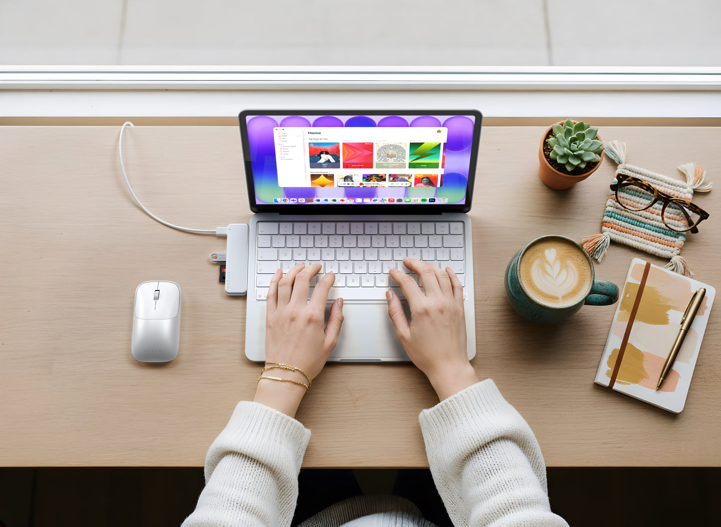 Satechi USB-C Snap Hub - Argent