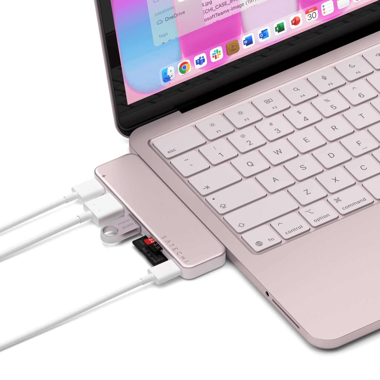 Satechi USB-C Snap Hub - Rose poudré