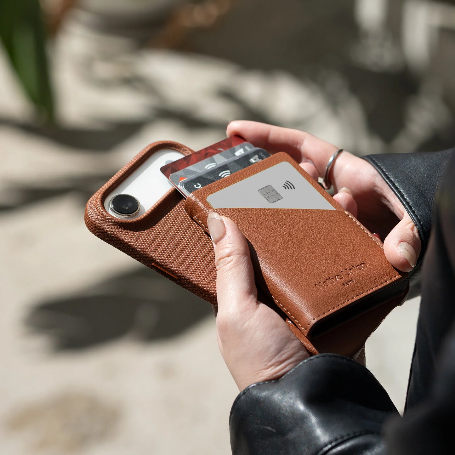 Native Union Slide Card Wallet - Brun