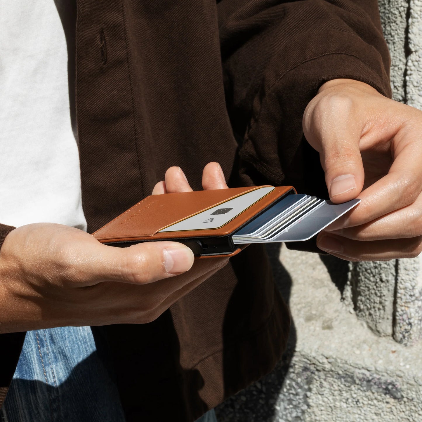 Native Union Slide Card Wallet - Brun
