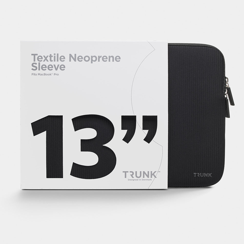 Trunk Ribbed Velvet Sleeve voor MacBook 13-inch - Zwart