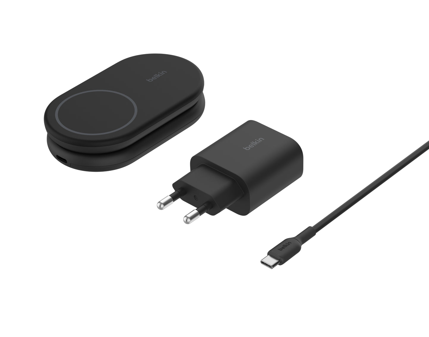 EOL BoostCharge Pro | Station de recharge sans fil 2-en-1 avec Qi2 (15 W) - Noir