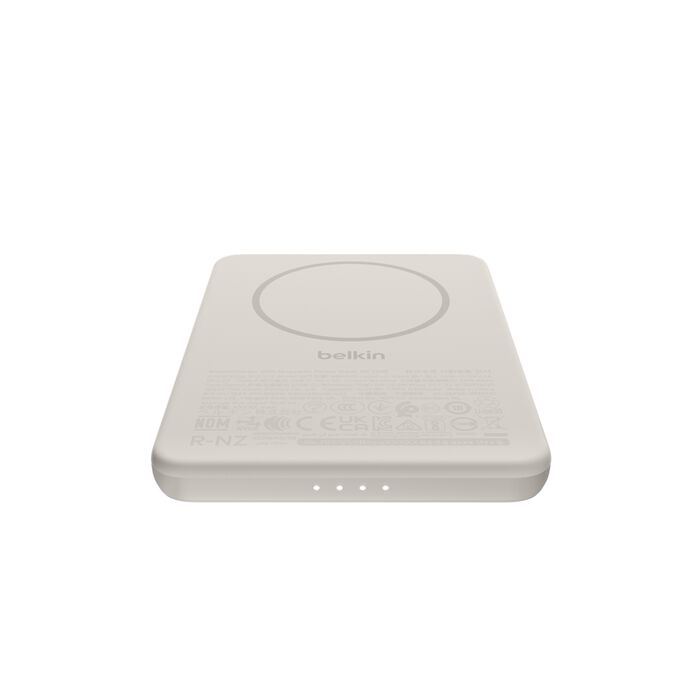 Belkin BoostCharge | Batterie externe magnétique 5.000mAh Slim avec anneau magnétique (7,5W) - Pierre de grès