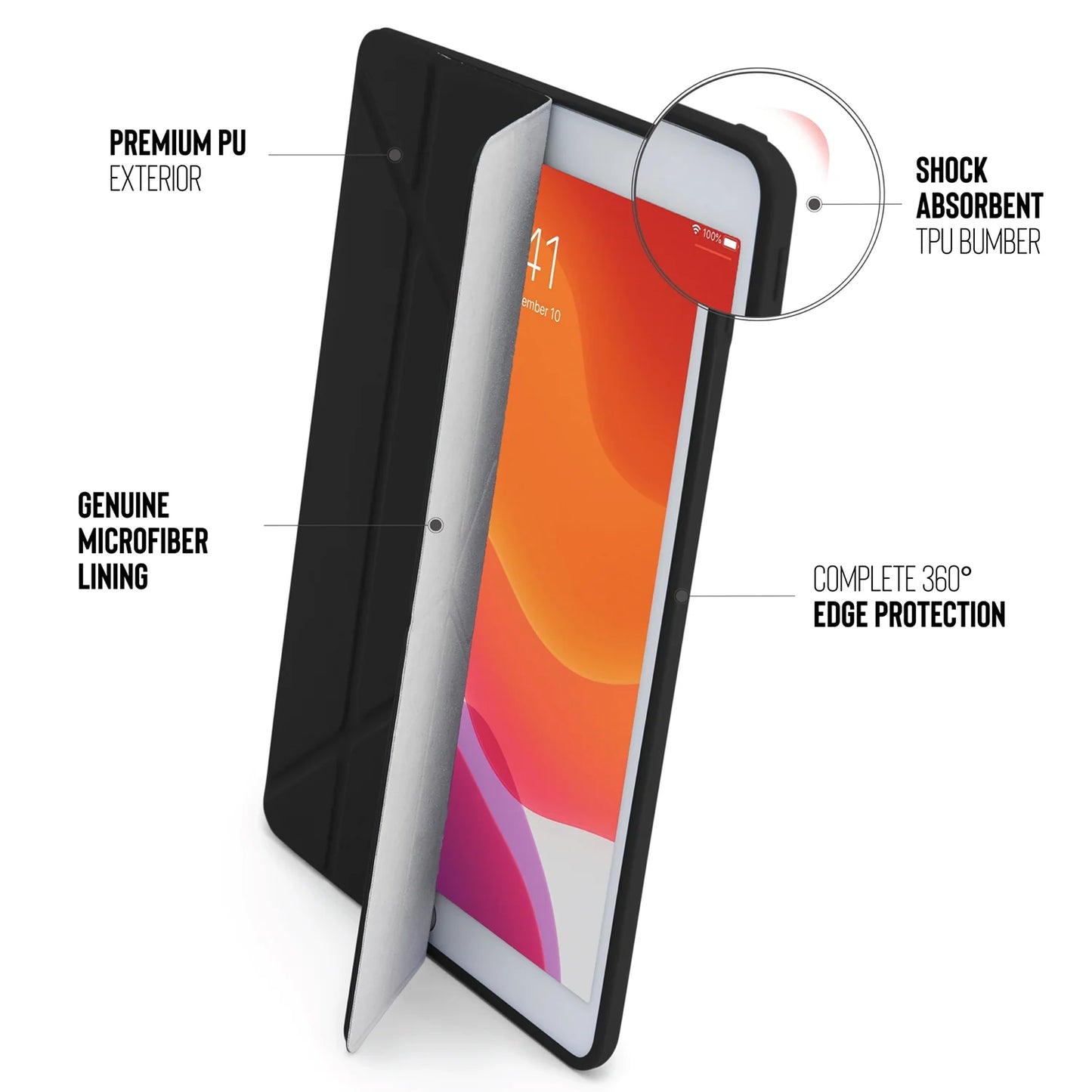 Pipetto Origami Case voor iPad 10,2-inch - Zwart