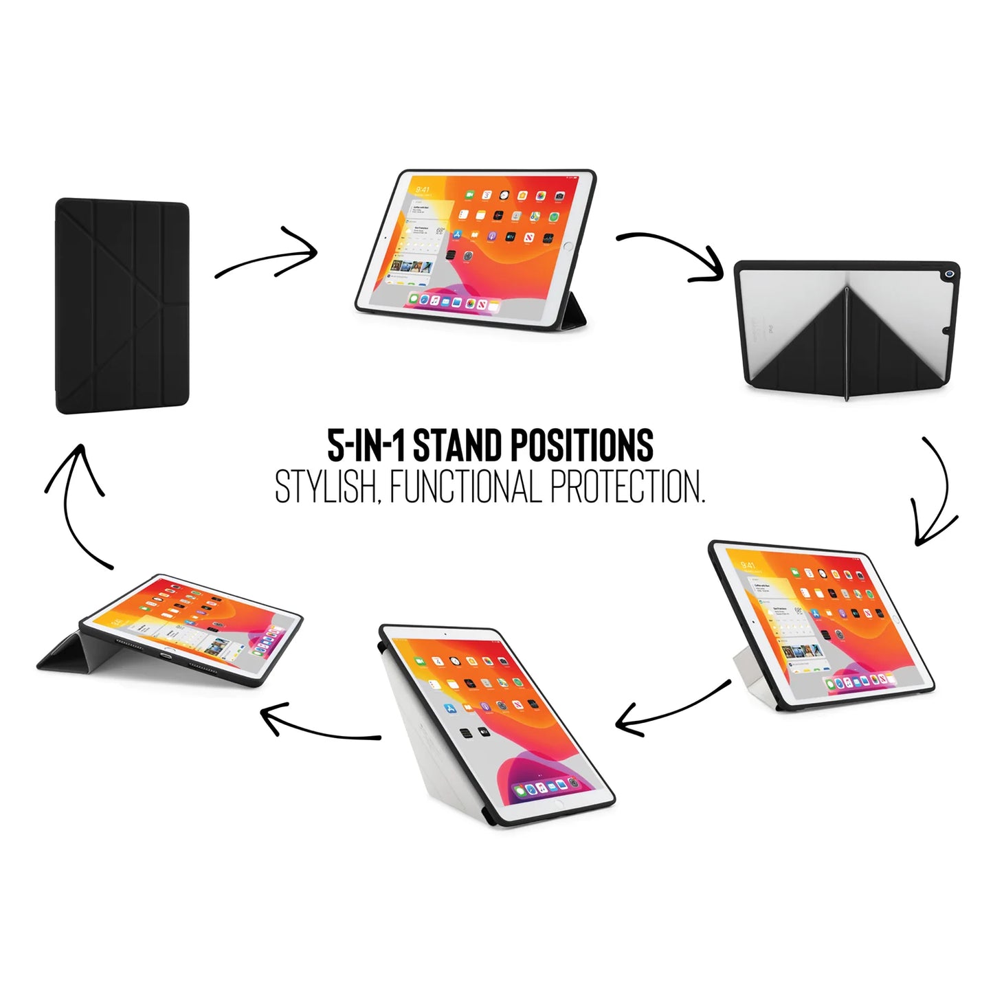 Pipetto Origami Case voor iPad 10,2-inch - Zwart