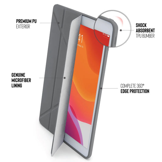 Pipetto Origami Case pour iPad 10,2 pouces - Gris foncé