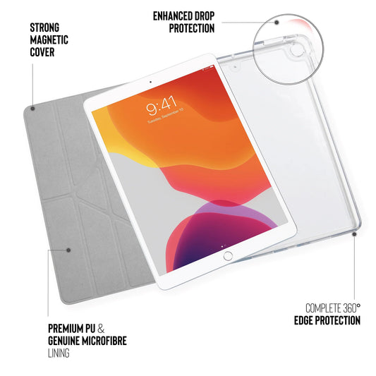 Pipetto Origami Case voor iPad 10,2-inch - Roségoud & Transparant