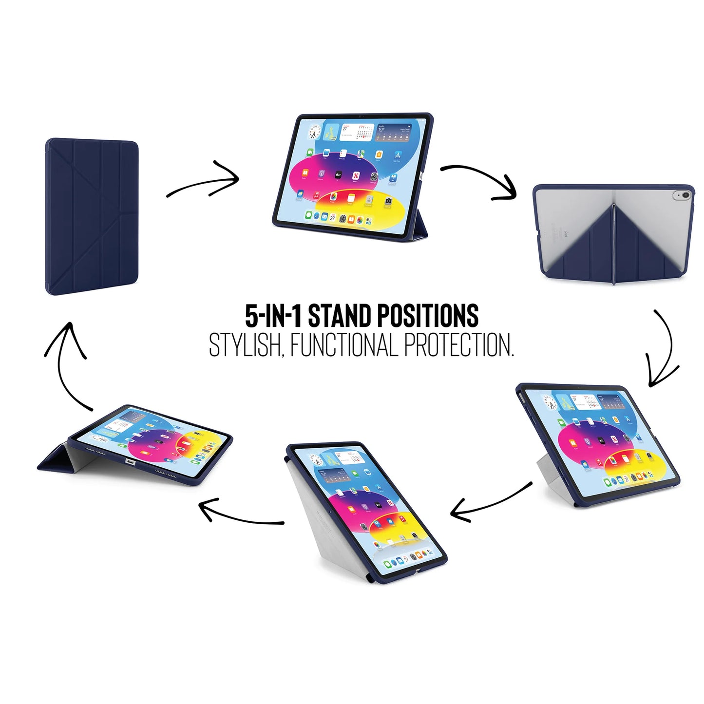 Pipetto Origami Case voor iPad (10e gen.) - Donkerblauw