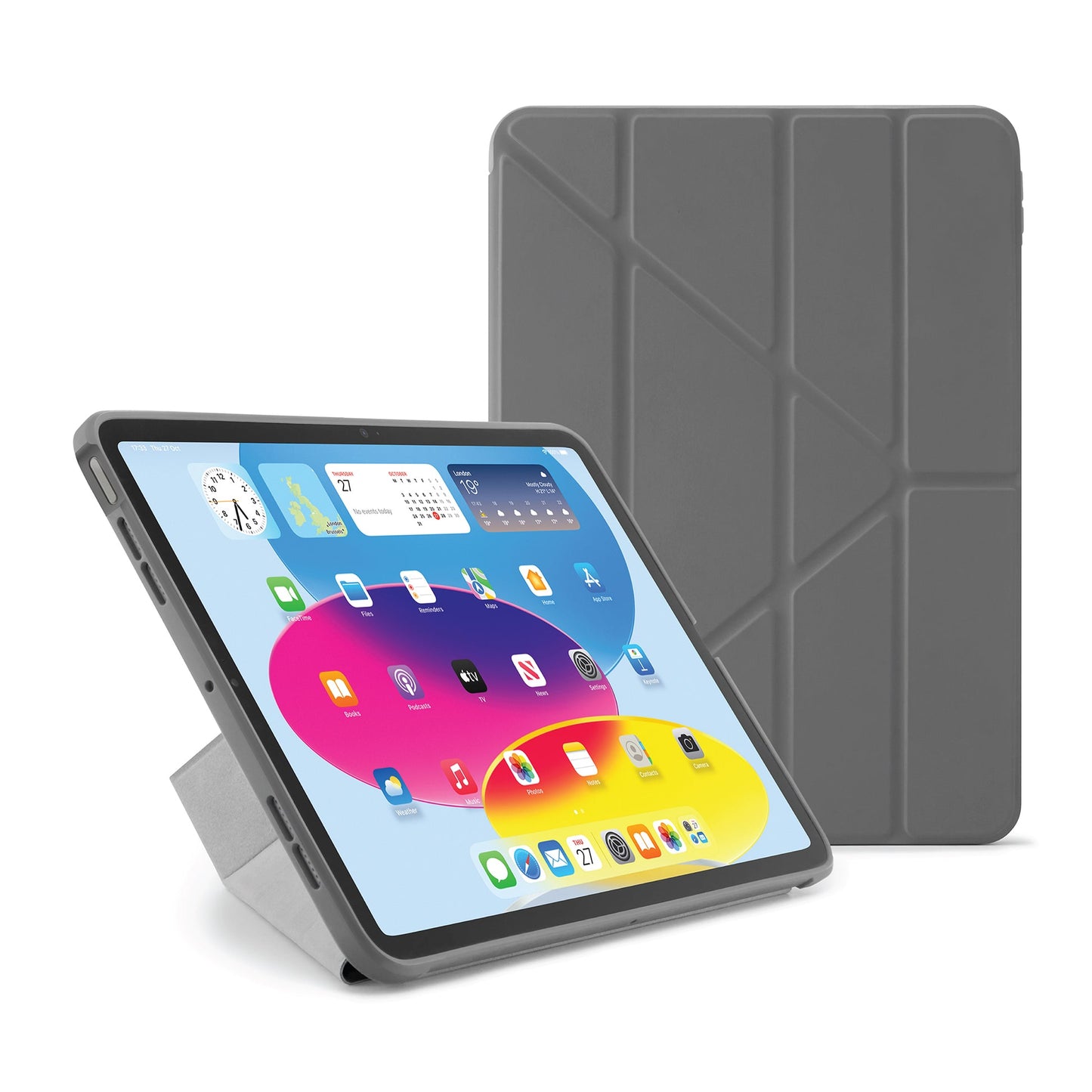 Pipetto Origami Case voor iPad (10e gen./A16) - Donkergrijs