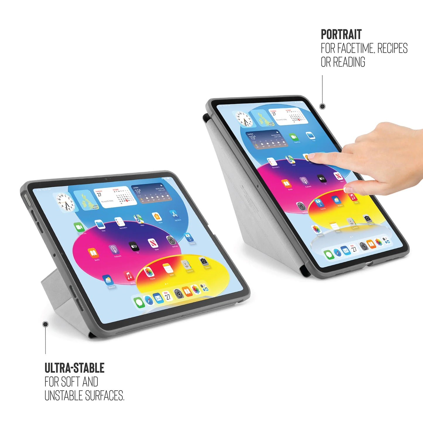 Pipetto Origami Case voor iPad (10e gen./A16) - Donkergrijs