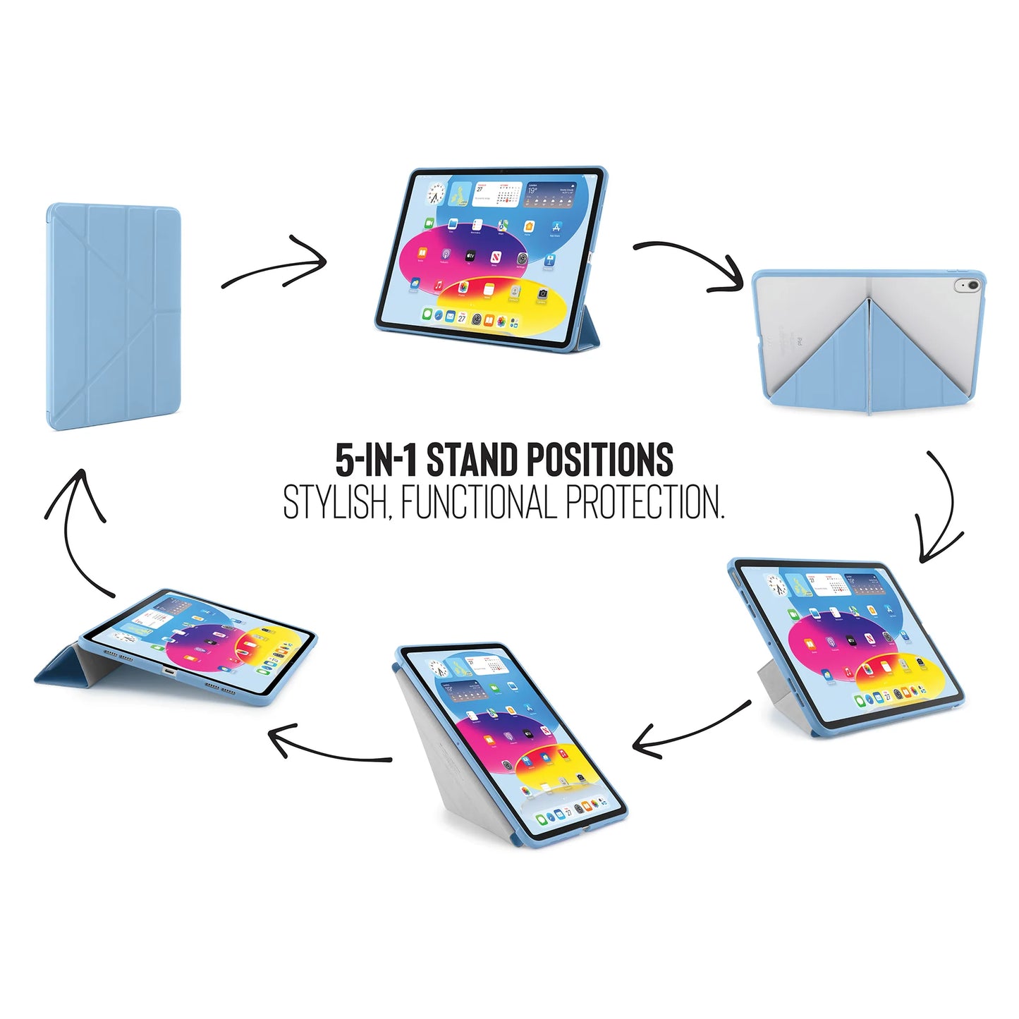 Pipetto Origami Case voor iPad (10e gen.) - Lichtblauw
