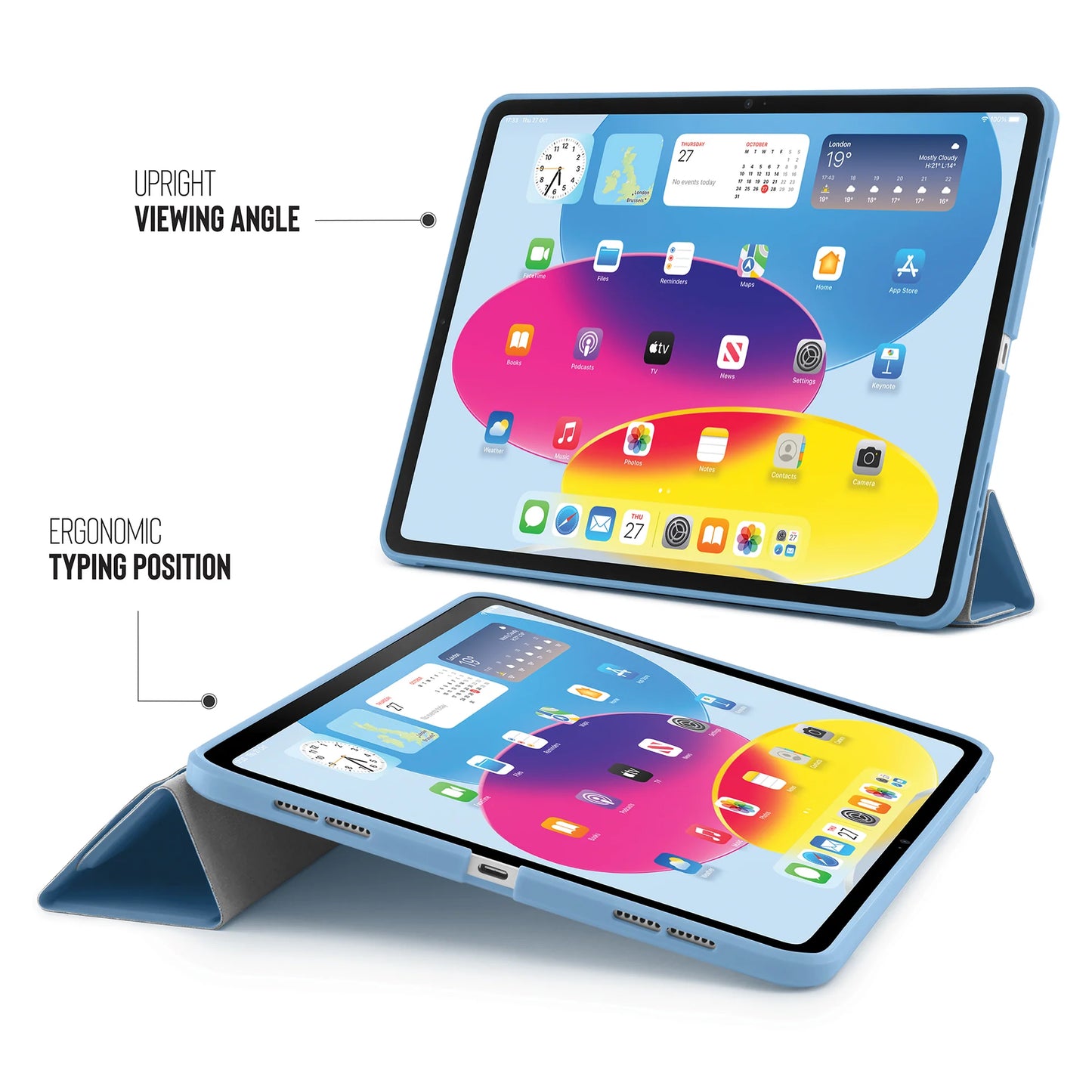 Pipetto Origami Case voor iPad (10e gen.) - Lichtblauw