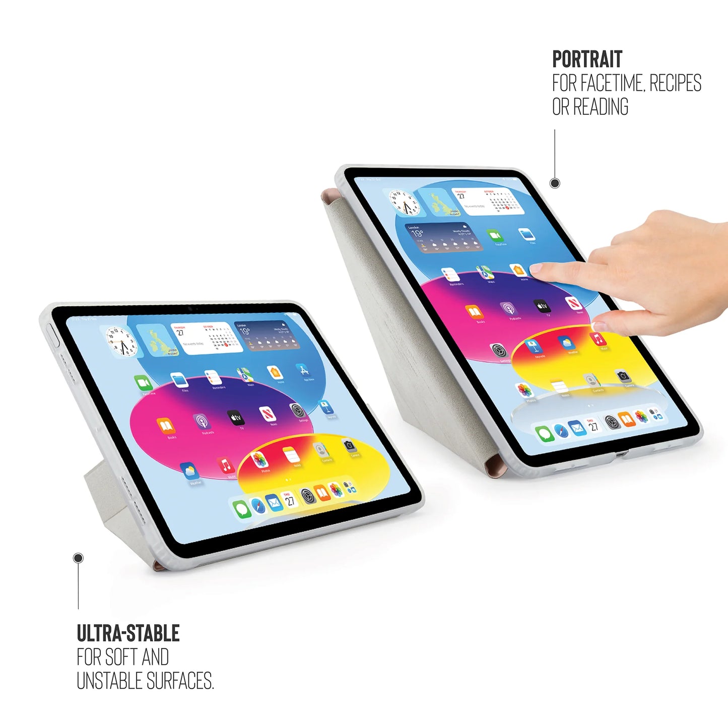 Pipetto Origami Case voor iPad (10e gen./A16) - Metaalroze